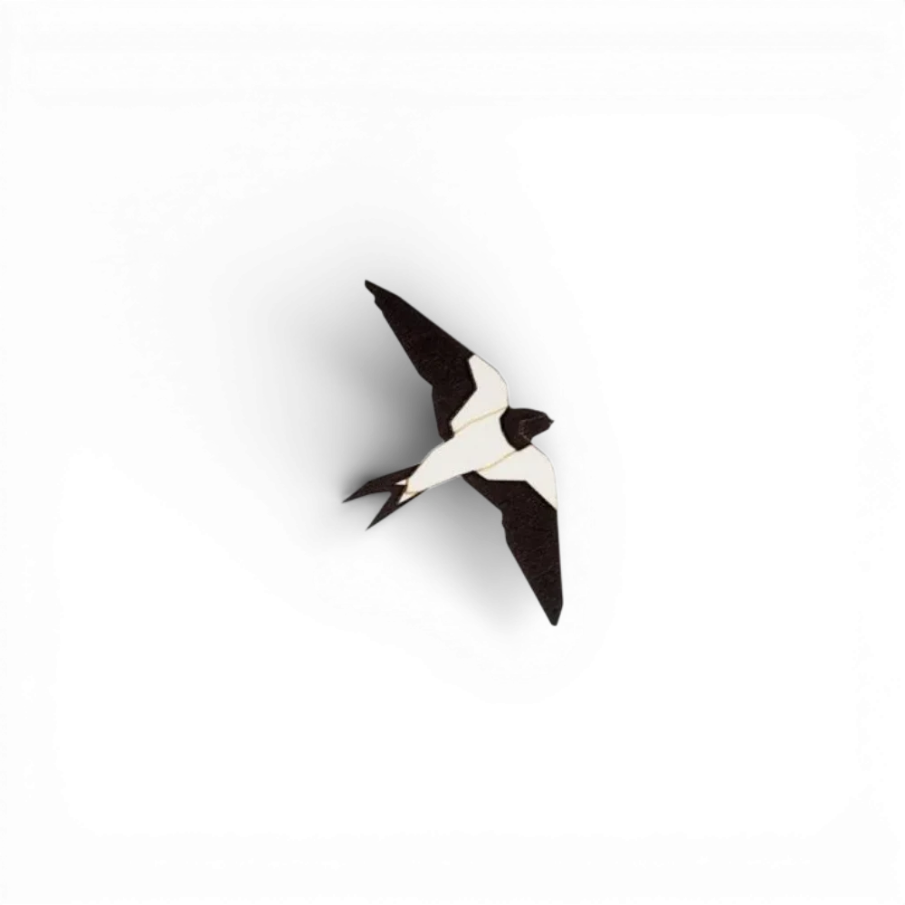BeWooden - Dřevěná brož Swallow Brooch