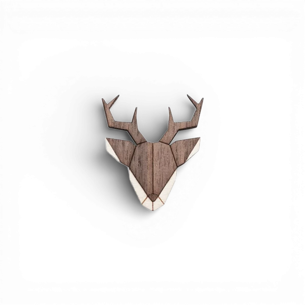 BeWooden - Dřevěná brož Deer Brooch