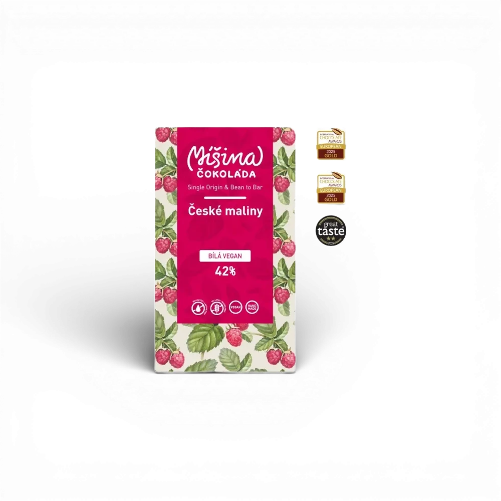 Míšina čokoláda - Veganská malinová čokoláda 42% 50g