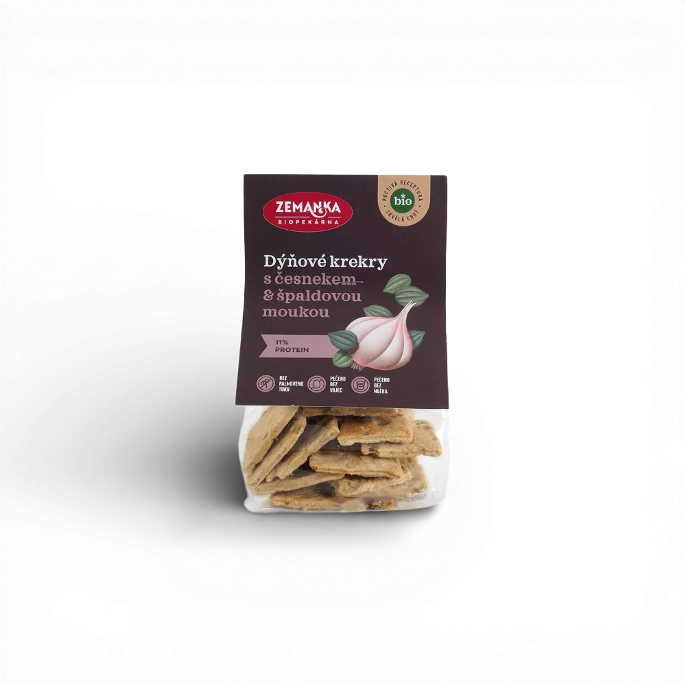 [KRE01] Zemanka Biopekárna - BIO krekry s dýňovým semínkem a česnekem 100g
