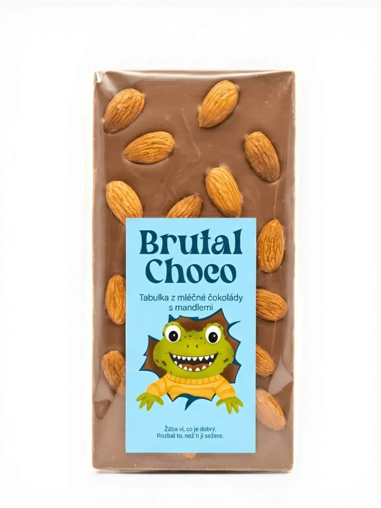 Brutal Choco - Mléčná čokoláda s mandlemi 105g