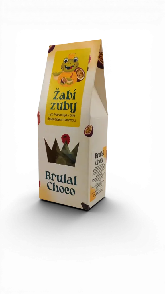 Brutal Choco - Lyo maracuja v bílé čokoládě s matchou Žabí zuby 110g